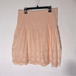 Vintage Tommy Hilfiger Peach Embroidered Cotton Peasant Skirt 10